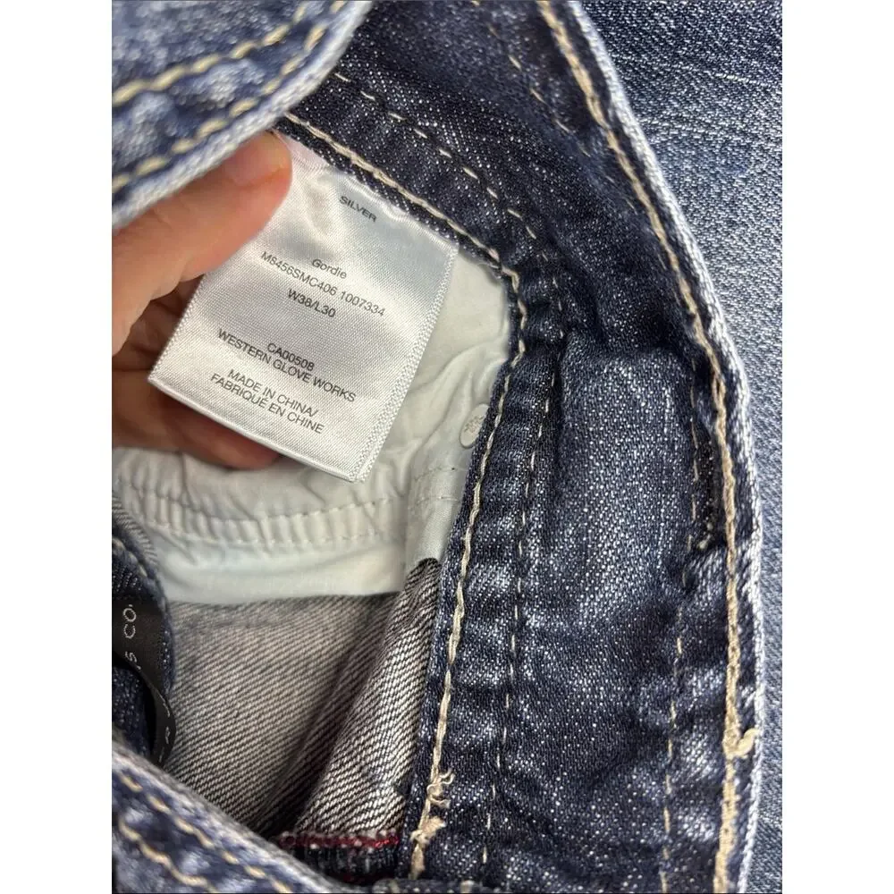 Silver Jeans 38x30 Gordie Men’s Medium Wash Relaxed Western